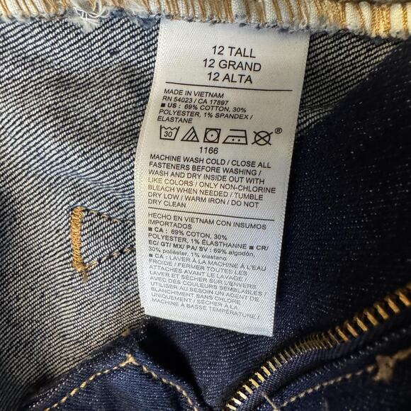 Old Navy Jeans Womens 12 Tall Blue Mid-Rise Wow Boot-Cut Stretch Denim Dark Wash - Picture 10 of 15